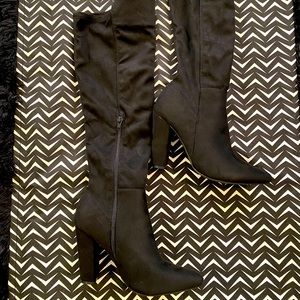 Suede Knee High Boots